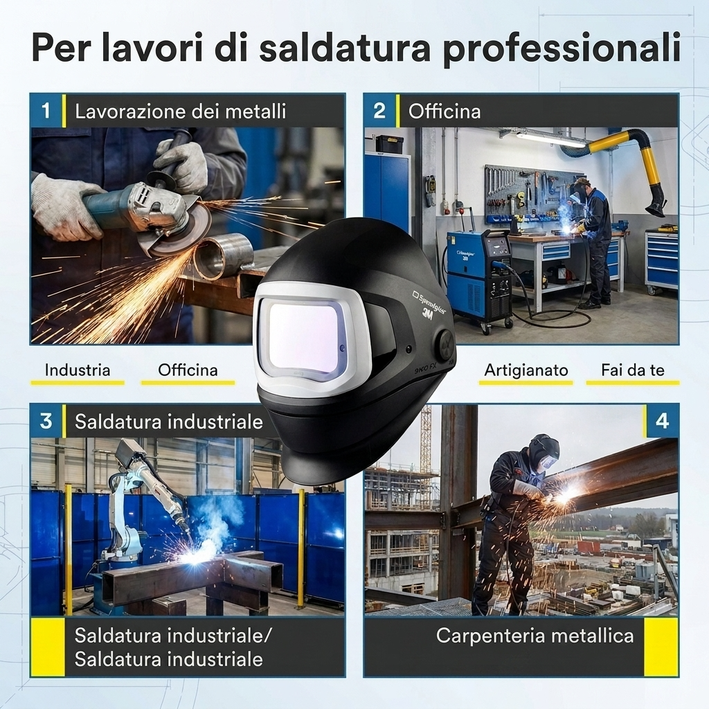 Casco da saldatore Adflo Casco per saldatura con sistema di protezione respiratoria a ventilazione assistita (PAPR) e filtro auto-oscurante