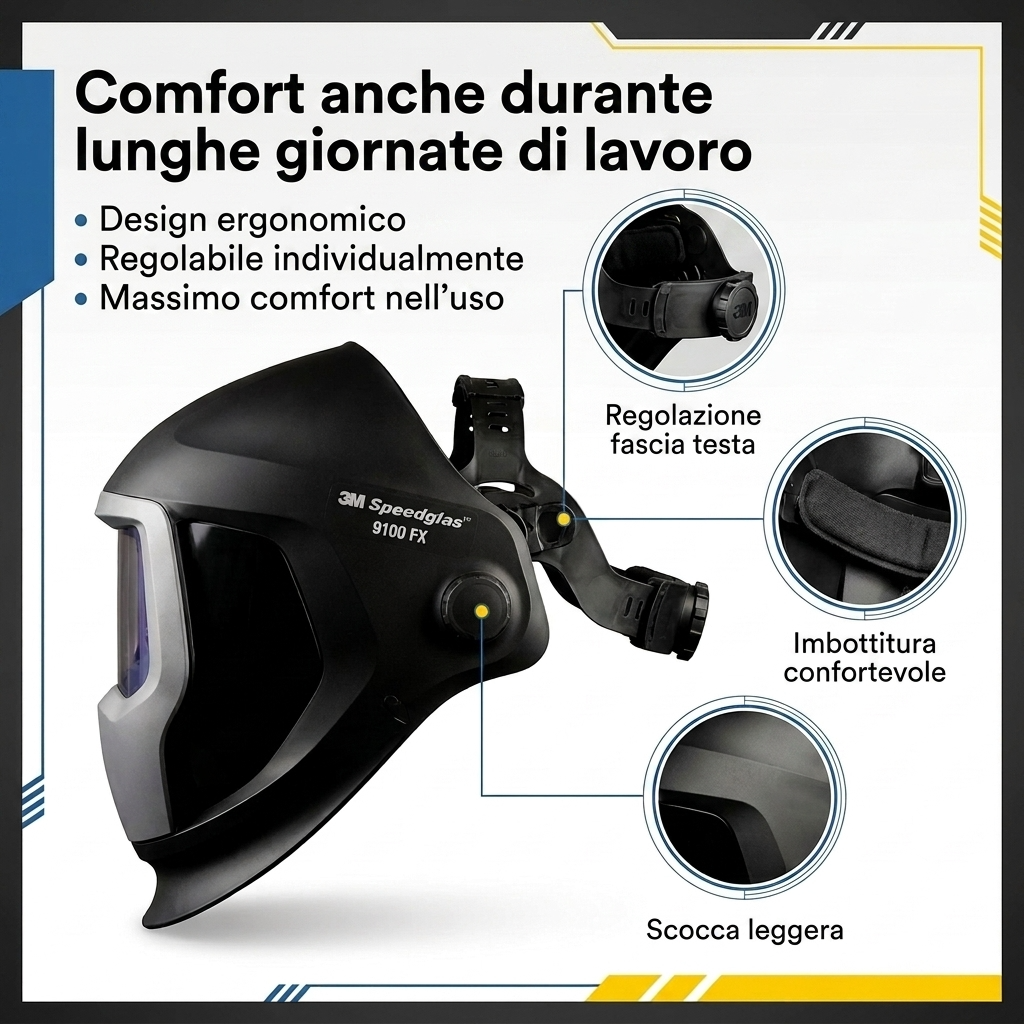 Casco da saldatore Adflo Casco per saldatura con sistema di protezione respiratoria a ventilazione assistita (PAPR) e filtro auto-oscurante